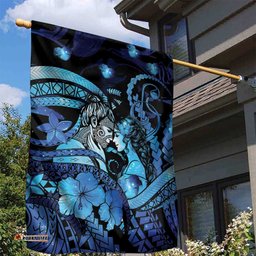 Maori Romantic Valentine Garden Flag The Hongi Kiss Blue Galaxy DT05