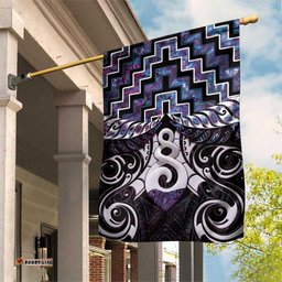 New Zealand Maori Garden Flag Poutama Pikorua Purple Paua Shell LT05