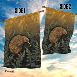 New Zealand Kiwi Bird Garden Flag Silver Fern Mix Maori Pattern LT05