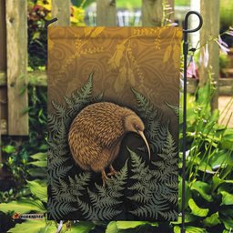New Zealand Kiwi Bird Garden Flag Silver Fern Mix Maori Pattern LT05