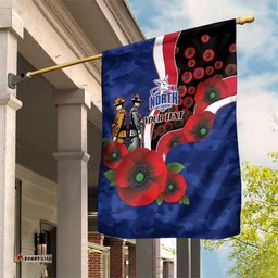 North Kangaroos ANZAC Personalised Garden Flag Lest We Forget Poppy Camo LT9