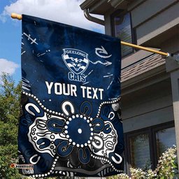 Personalized Geelong Cats Garden Flag Aboriginal Dot Painting Graffiti Style TS04