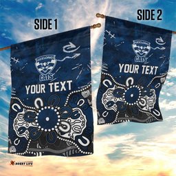 Personalized Geelong Cats Garden Flag Aboriginal Dot Painting Graffiti Style TS04