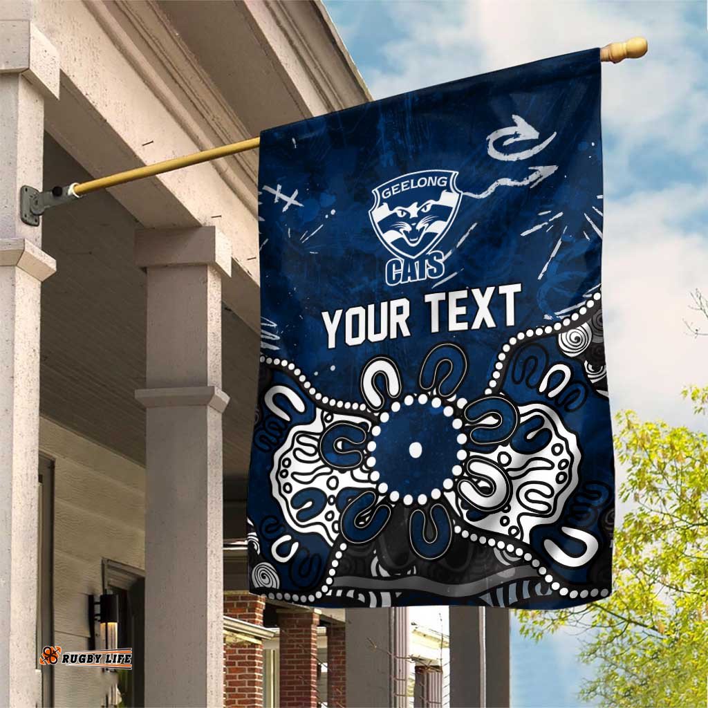 Personalized Geelong Cats Garden Flag Aboriginal Dot Painting Graffiti Style TS04