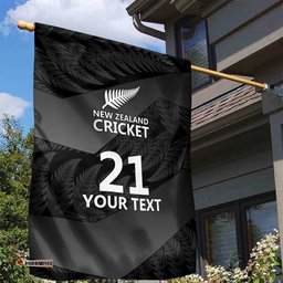 New Zealand Cricket Custom Garden Flag Potae Pango Black Fern Pattern LT9