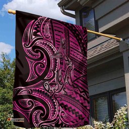 New Zealand Hammerhead Shark Garden Flag Maori Haehae Mangopare Pink LT14