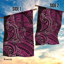 New Zealand Hammerhead Shark Garden Flag Maori Haehae Mangopare Pink LT14