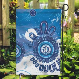 NAIDOC Week 2026 Garden Flag 50 Years Deadly Dhari Blue Aboriginal Art LT14