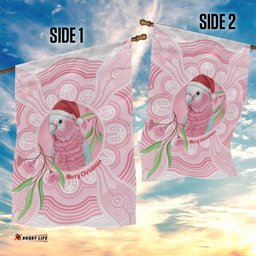 Funny Pink Galah Australia Christmas Garden Flag Eucalyptus Blossoms Aboriginal Art LT14