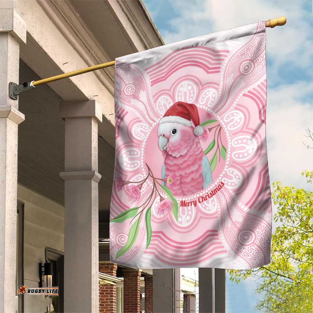 Funny Pink Galah Australia Christmas Garden Flag Eucalyptus Blossoms Aboriginal Art LT14