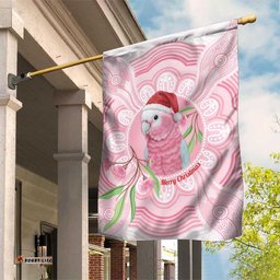 Funny Pink Galah Australia Christmas Garden Flag Eucalyptus Blossoms Aboriginal Art LT14