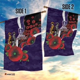 Fremantle Dockers ANZAC Personalised Garden Flag Lest We Forget Poppy Camo LT9