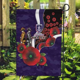 Fremantle Dockers ANZAC Personalised Garden Flag Lest We Forget Poppy Camo LT9