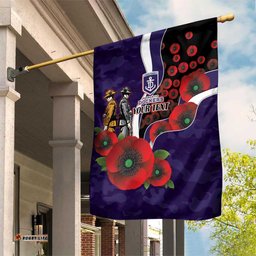 Fremantle Dockers ANZAC Personalised Garden Flag Lest We Forget Poppy Camo LT9