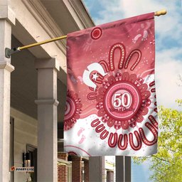 NAIDOC Week 2026 Garden Flag 50 Years Deadly Dhari Pink Aboriginal Art LT14