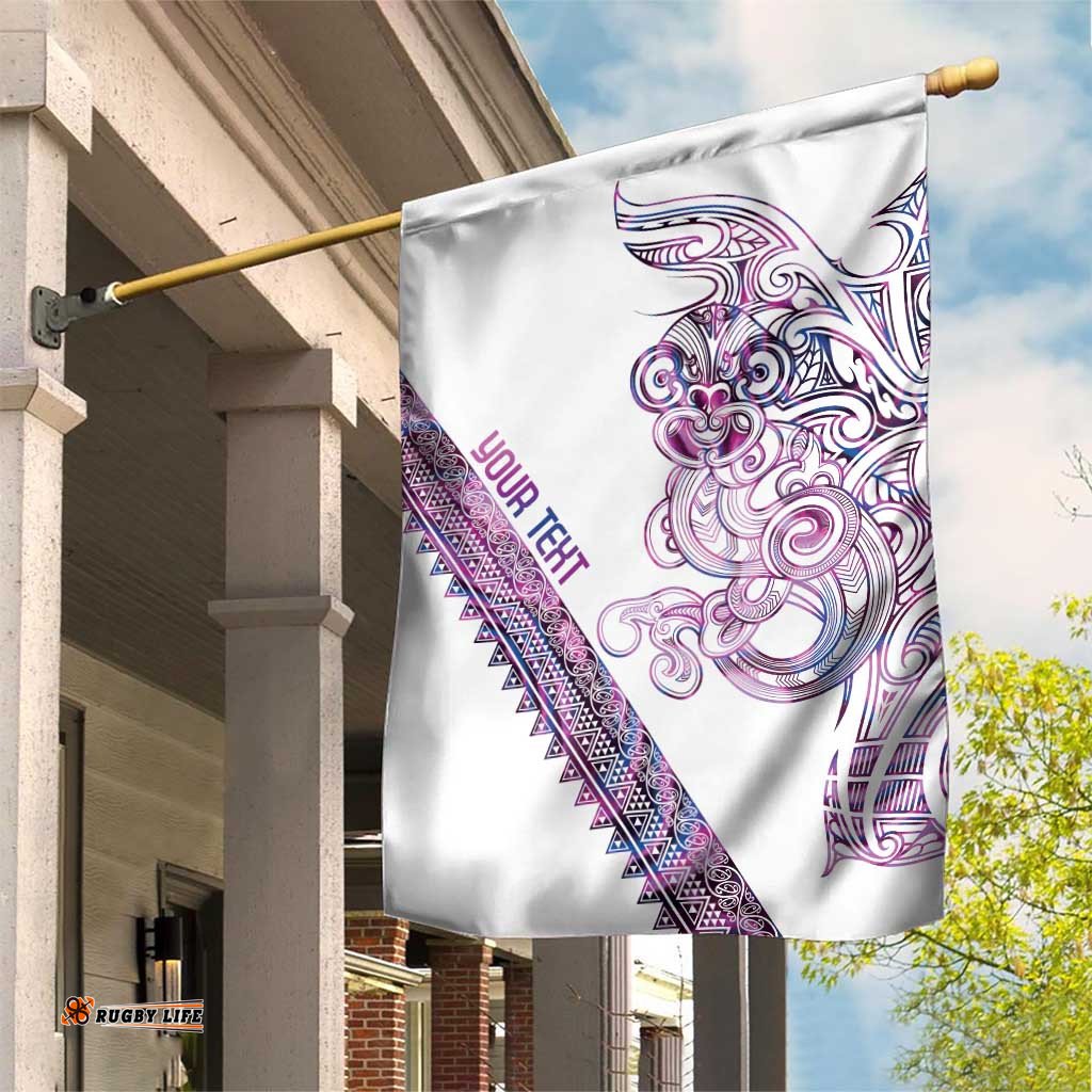 Mawhero Paua shell Kowhaiwhai Taniko Personalised Garden Flag Taniwha Maori Tribal Style LT9