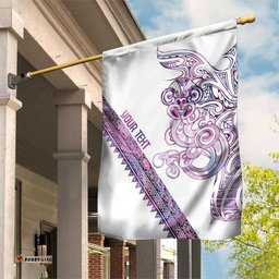Mawhero Paua shell Kowhaiwhai Taniko Personalised Garden Flag Taniwha Maori Tribal Style LT9
