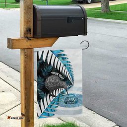 New Zealand Silver Fern Curling Personalised Garden Flag Aotearoa Kiwi Ponga Paua Shell Version LT14