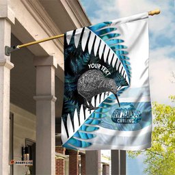 New Zealand Silver Fern Curling Personalised Garden Flag Aotearoa Kiwi Ponga Paua Shell Version LT14