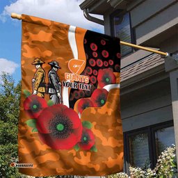 Greater Giants ANZAC Personalised Garden Flag Lest We Forget Poppy Camo LT9
