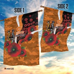 Greater Giants ANZAC Personalised Garden Flag Lest We Forget Poppy Camo LT9