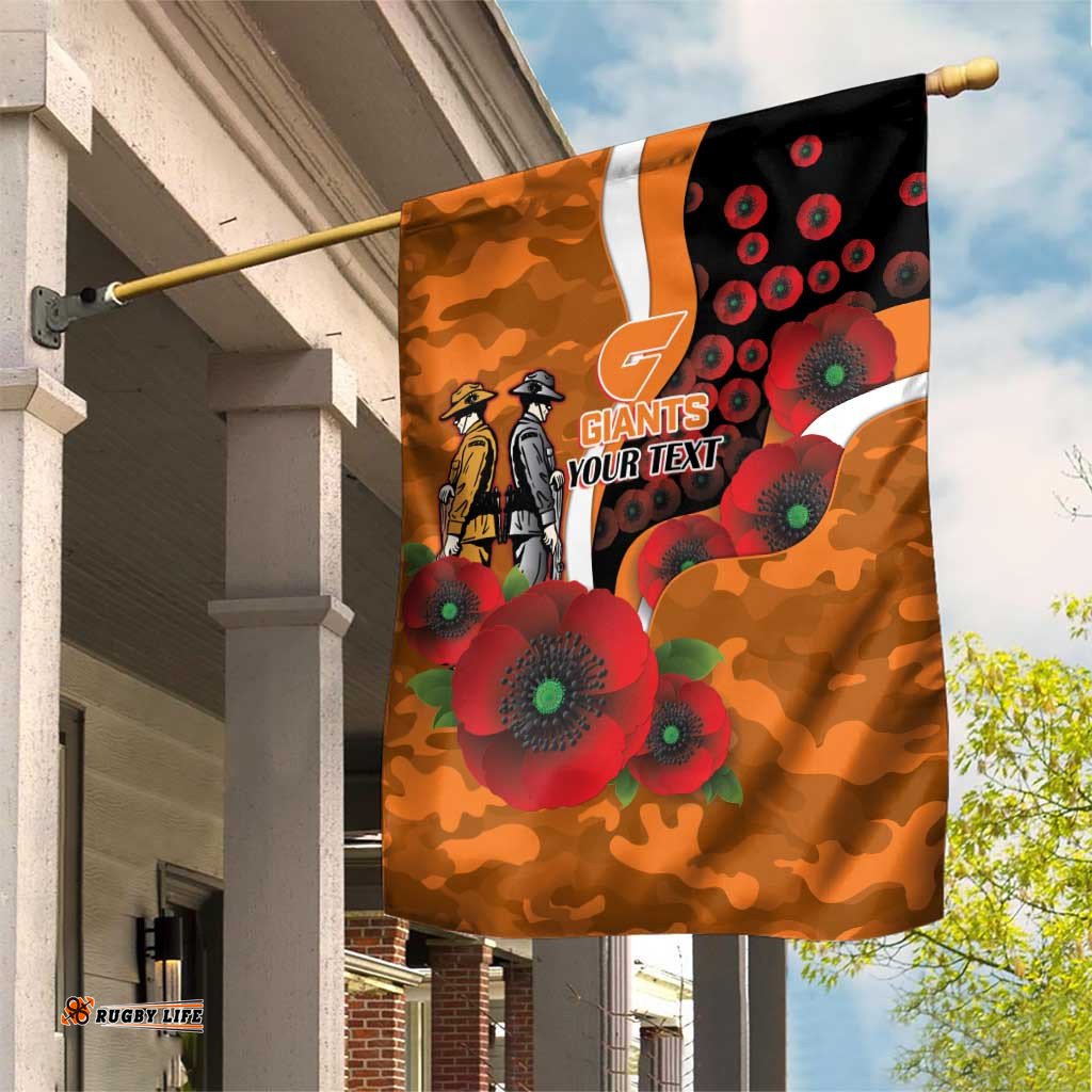 Greater Giants ANZAC Personalised Garden Flag Lest We Forget Poppy Camo LT9