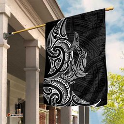 New Zealand Hammerhead Shark Garden Flag Maori Haehae Mangopare Black LT14