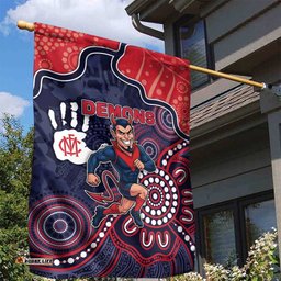 Demons Football Garden Flag Aboriginal Dot Art Pattern DT05