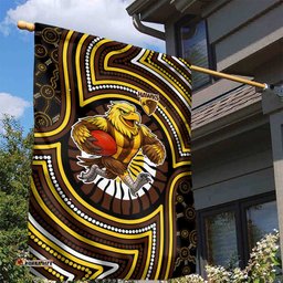 Hawthorn Hawks Garden Flag Indigenous Monochrome Dot Art Mascot Style TS04