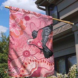 NAIDOC Week Aussie Indigenous Garden Flag Aboriginal Galah Bird Contemporary Art LT7