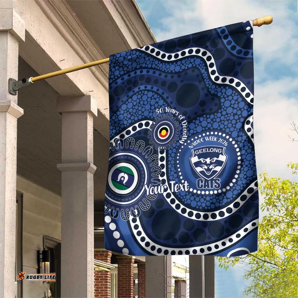 Geelong Cats NAIDOC Week 2026 Personalised Garden Flag 50 Years of Deadly Aboriginal Art LT14