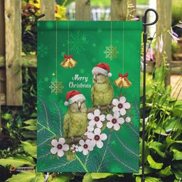 New Zealand Kakapo Christmas Garden Flag Owl Parrot Santa Sliver Fern Manuka - Green LT14