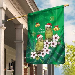 New Zealand Kakapo Christmas Garden Flag Owl Parrot Santa Sliver Fern Manuka - Green LT14