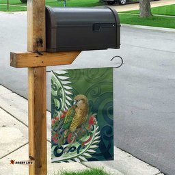New Zealand Kea Bird Garden Flag With Maori Koru Fern LT05