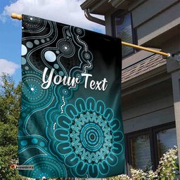 Personalised Ovarian Cancer Awareness Garden Flag Teal Ribbon Aboriginal Art LT05