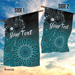 Personalised Ovarian Cancer Awareness Garden Flag Teal Ribbon Aboriginal Art LT05