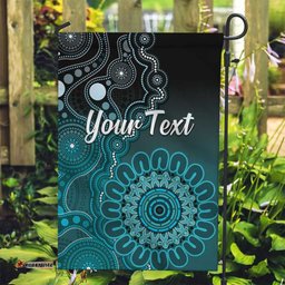Personalised Ovarian Cancer Awareness Garden Flag Teal Ribbon Aboriginal Art LT05