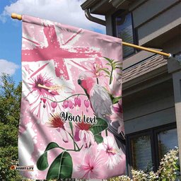 Personalised Australia Day Garden Flag Pink Parrot Bird Opal Art LT9