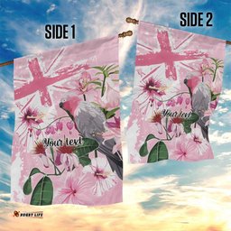 Personalised Australia Day Garden Flag Pink Parrot Bird Opal Art LT9