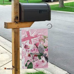 Personalised Australia Day Garden Flag Pink Parrot Bird Opal Art LT9