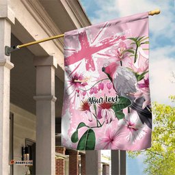 Personalised Australia Day Garden Flag Pink Parrot Bird Opal Art LT9