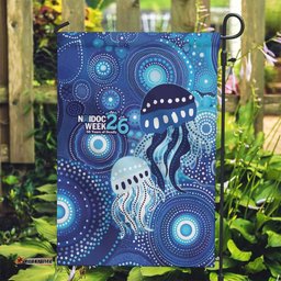 NAIDOC Deadly 50 Years Garden Flag Jellyfish Aboriginal Culture Inspired Blue LT9