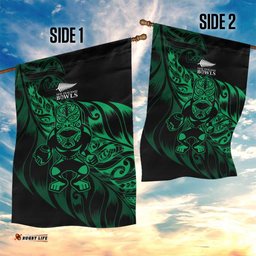 New Zealand Lawn Bowls Garden Flag Green Maori Warrior Tribal Silver Fern LT9