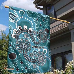 Personalised NAIDOC Week 50 Years Deadly Always Garden Flag Teal Aboriginal Artwork Dot Painting LT9