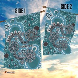 Personalised NAIDOC Week 50 Years Deadly Always Garden Flag Teal Aboriginal Artwork Dot Painting LT9