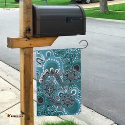 Personalised NAIDOC Week 50 Years Deadly Always Garden Flag Teal Aboriginal Artwork Dot Painting LT9