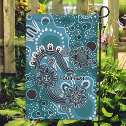 Personalised NAIDOC Week 50 Years Deadly Always Garden Flag Teal Aboriginal Artwork Dot Painting LT9