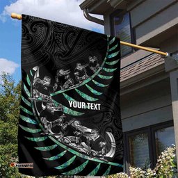 Custom New Zealand Silver Fern Rugby Garden Flag Aotearoa Kiwi Maori Pattern LT14