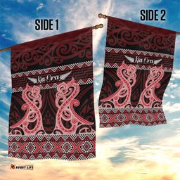 Kia Ora New Zealand Garden Flag Maori Language Week Whero Taniko Motif LT14