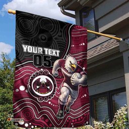 Custom Sea Eagles Garden Flag Bird Mascot With Aboriginal Indigenous DT05